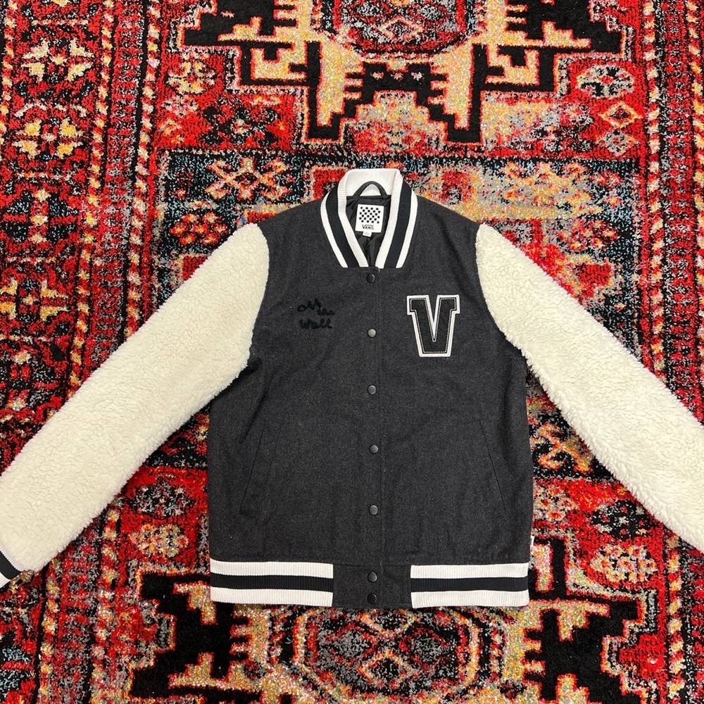 Vans Reverse Sherpa Varsity Jacket // Size L
